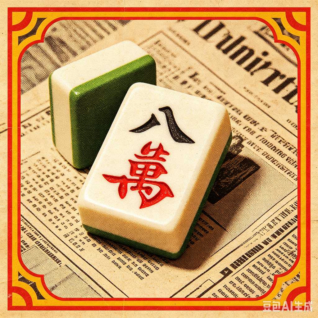 retro text mahjong tiles